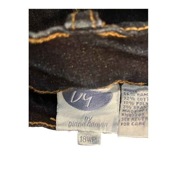 Dg2 Beaded Designed Leg Blue Jeans Ramie Cotton Blend High Rise Sz 18WP - Picture 2 of 11